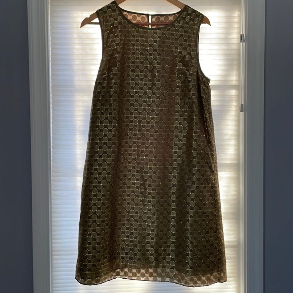 gold polka dot dress